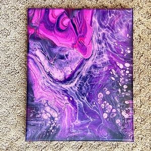 This is a 8x10 acrylic pour painting on stretched canvas.